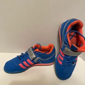 Adidas Athletic Shoes Blue Pink Velcro Closure